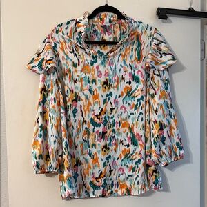 Colorful Abstract Print Blouse